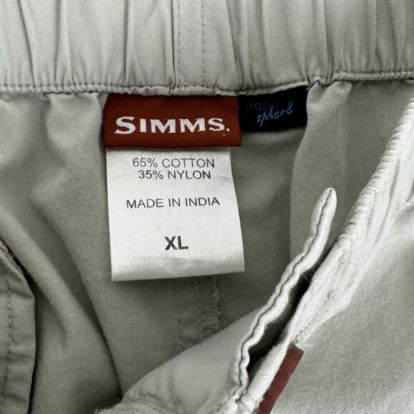 Simms Pants Men XL Beige Cargo Fishing Convertible Stretch Zip Pocket Outdoor - Picture 4 of 10